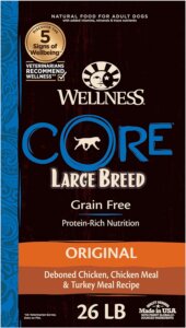 The best dog chow is Wellness Core, which Labradors, with high protein